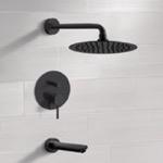Remer TSF59 Matte Black Tub and Shower Faucet Set